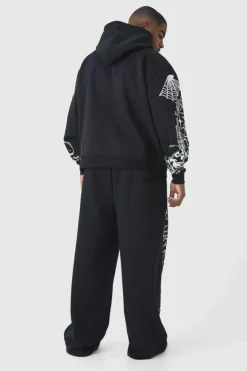 Plus Oversized Boxy Sleeve Print Hoodie