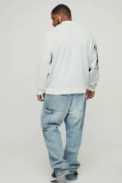 Plus Oversized Butterfly Skull Knitted Jumper