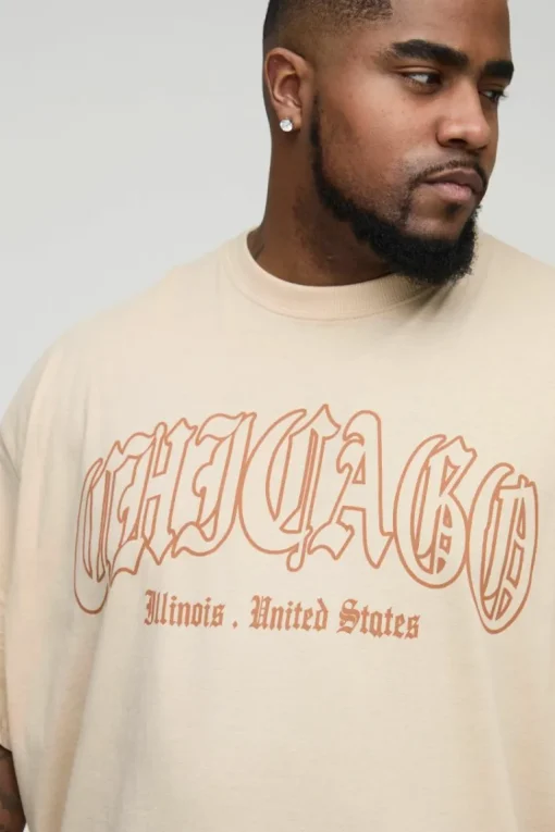 Plus Oversized Chicago Print T-shirt