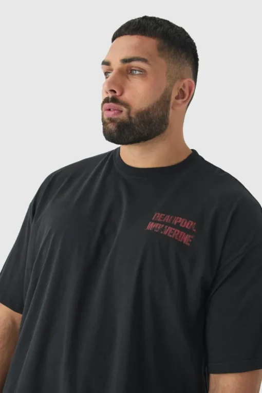 Plus Oversized Deadpool Wolverine License T-Shirt