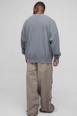 Plus Oversized Eazy-E Wash License Print Sweatshirt