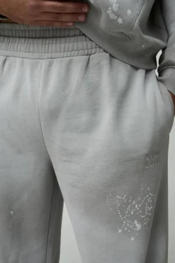 Plus Oversized Embroidered Spray Wash Wide Fit Boxer Jogger Tracksuit