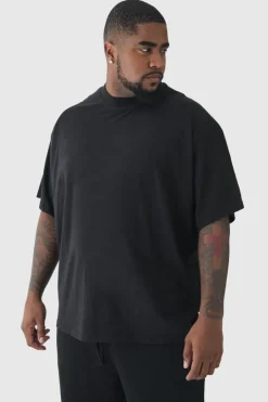 Plus Oversized Extended Neck Basic T-Shirt