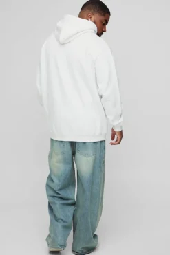 Plus Oversized Floral Embroidered Hoodie