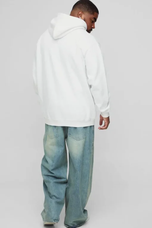 Plus Oversized Floral Embroidered Hoodie