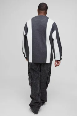 Plus Oversized Football Knitted Top