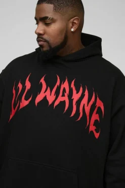 Plus Oversized Lil Wayne License Print Hoodie