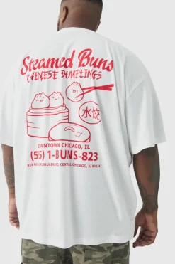 Plus Oversized Steamed Dumplings Graphic T-Shirt