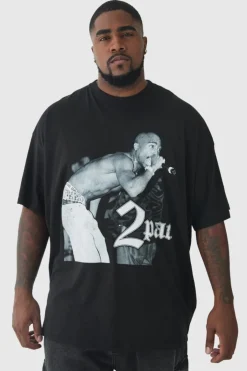 Plus Oversized Tupac License Print T-Shirt