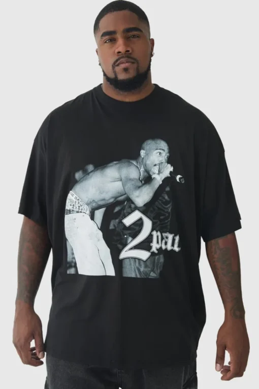 Plus Oversized Tupac License Print T-Shirt