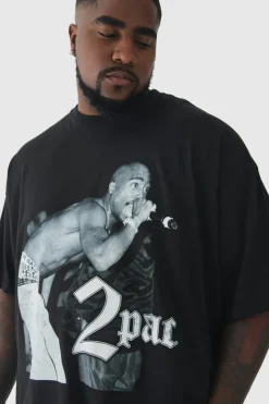 Plus Oversized Tupac License Print T-Shirt