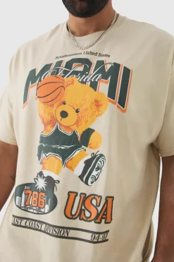 Plus Oversized Varsity Teddy Graphic T-shirt