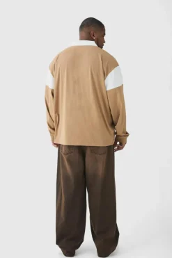 Plus Oversized Worldwide Applique Rugby Polo
