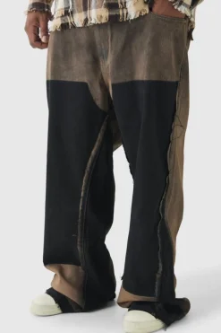 Plus Paint Splatter Carpenter Panel Relaxed Fit Flared Jeans