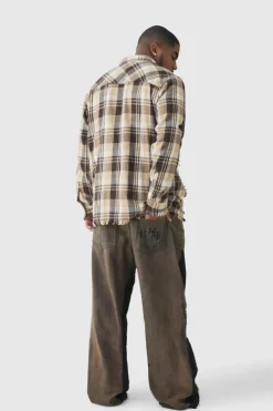 Plus Paint Splatter Carpenter Panel Relaxed Fit Flared Jeans