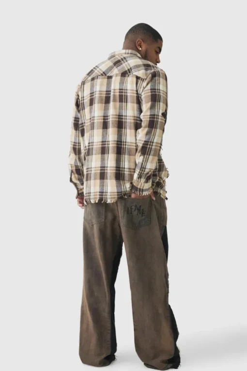 Plus Paint Splatter Carpenter Panel Relaxed Fit Flared Jeans