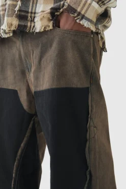 Plus Paint Splatter Carpenter Panel Relaxed Fit Flared Jeans