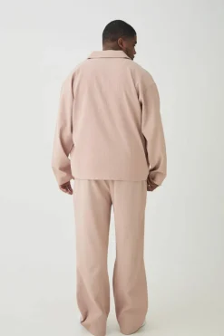 Plus Pleated Cargo Overshirt