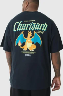 Plus Pokemon Charizard License Back Print T-shirt