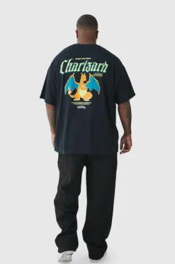 Plus Pokemon Charizard License Back Print T-shirt