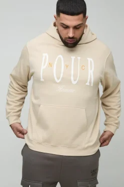 Plus Pour Homme Embroidered Hoodie