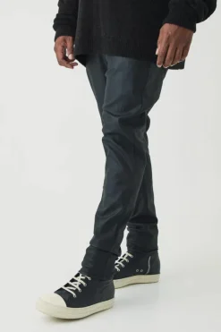 Plus PU Coated Super Skinny Jeans