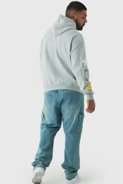 Plus Puff Print Off The Grid Overdyed Hoodie