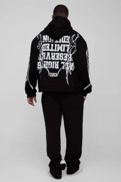 Plus Puff Print Slim Flare Stacked Gusset Jogger