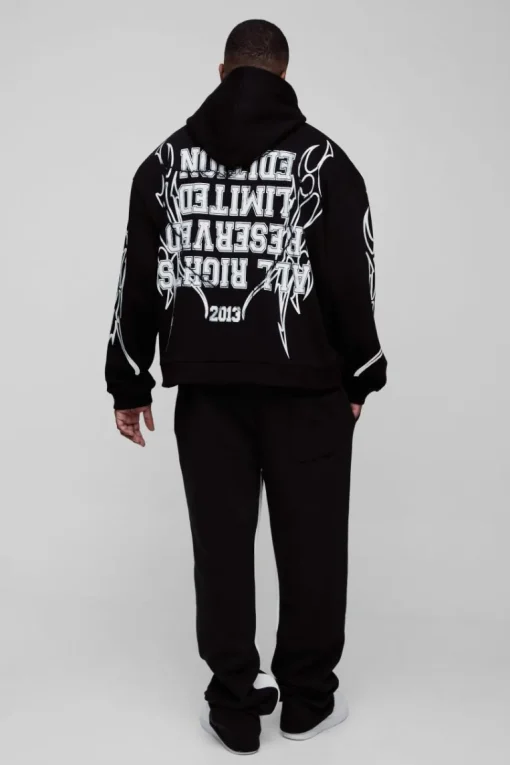 Plus Puff Print Slim Flare Stacked Gusset Jogger