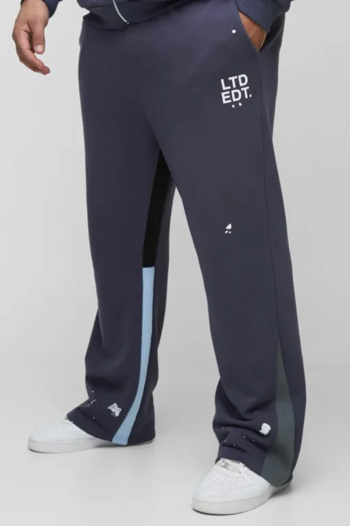 Plus Regular Fit Ltd Edt Paint Splatter Gusset Jogger