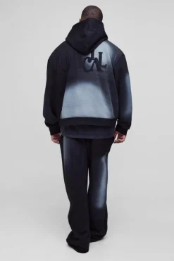 Plus Relaxed Distressed Applique Spray Wash Jogger