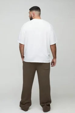 Plus Relaxed Double Waistband Heart Print Jogger