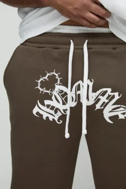 Plus Relaxed Double Waistband Heart Print Jogger