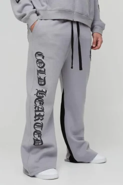 Plus Relaxed Flare Cold Hearted Puff Print Gusset Jogger