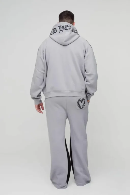 Plus Relaxed Flare Cold Hearted Puff Print Gusset Jogger