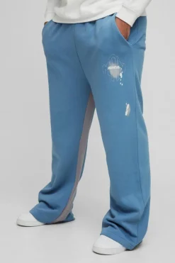 Plus Relaxed Man Paint Splatter Flare Jogger