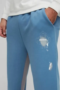 Plus Relaxed Man Paint Splatter Flare Jogger