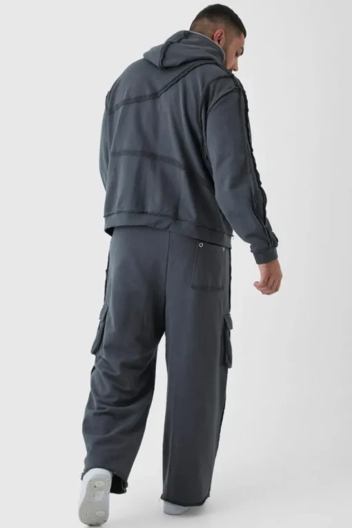 Plus Relaxed Wide Leg Eyelet Detail Cargo Jogger