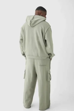 Plus Relaxed Wide Leg Eyelet Detail Cargo Jogger