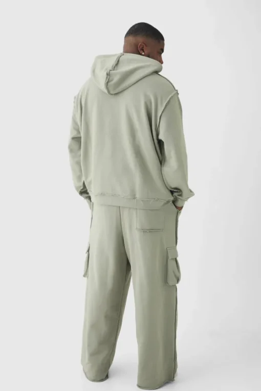 Plus Relaxed Wide Leg Eyelet Detail Cargo Jogger