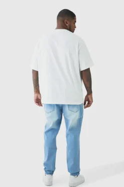 Plus Skinny All Over Ripped Bleached Paint Splatter Jeans