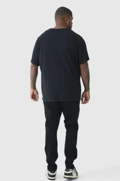 Plus Skull Print T-shirt In Black