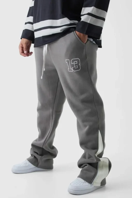 Plus Slim Flared Varsity Gusset Jogger