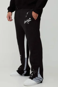 Plus Slim Stacked Flare Jogger With Gusset Panel