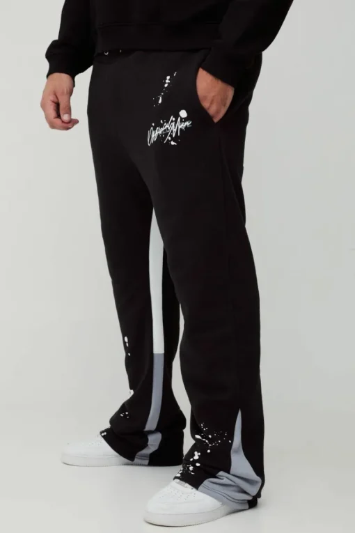 Plus Slim Stacked Flare Jogger With Gusset Panel
