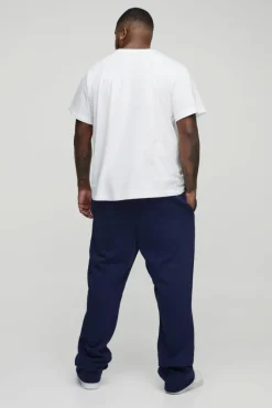 Plus Slim Stacked Wrld Print Gusset Jogger