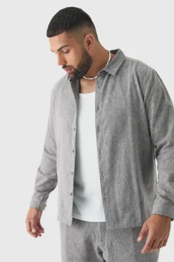 Plus Smart Textured Shirt and Trouser Set