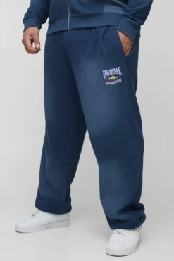 Plus Spray Wash Waffle Graphic Oversized Jogger