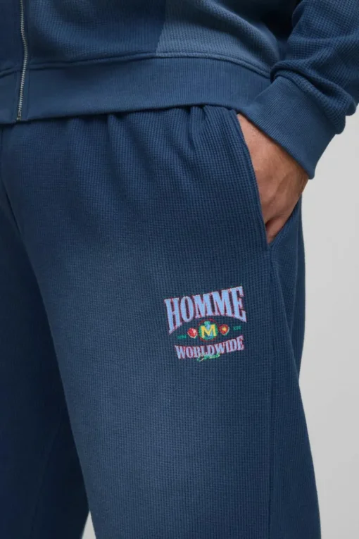 Plus Spray Wash Waffle Graphic Oversized Jogger