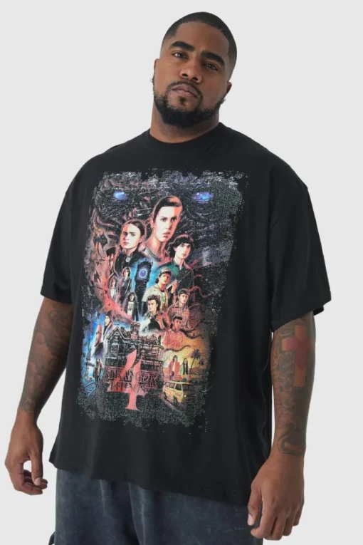 Plus Stranger Things License Oversized T-Shirt